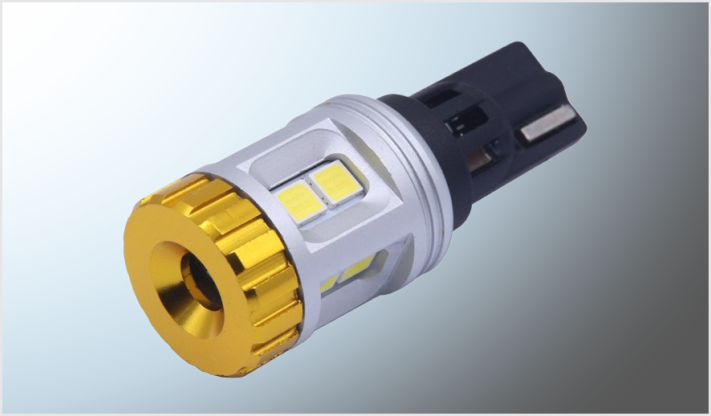FOCO LED 158 PELLIZCO 9 LEDS SMD "PROJECK" S/POLARIDAD 12-24 Volts CANBUS ARO DORADO CHINA /