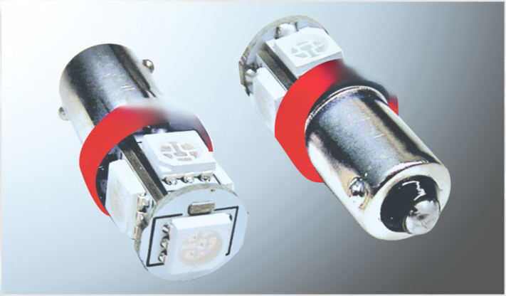 FOCO 53-57 VELITA "PROJECK" (VDO-57) TIPO MAZORCA 5 SMD ROJOS (5050) C/ESTROBO 12 Volts CHINA /100