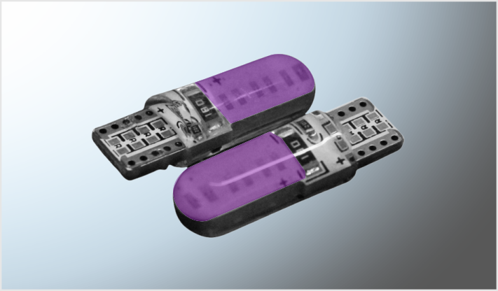 FOCO 158 "PROJECK" GEL 12 COBS MORADOS LUZ FIJA Y ESTROBO 12 Volts CHINA /100