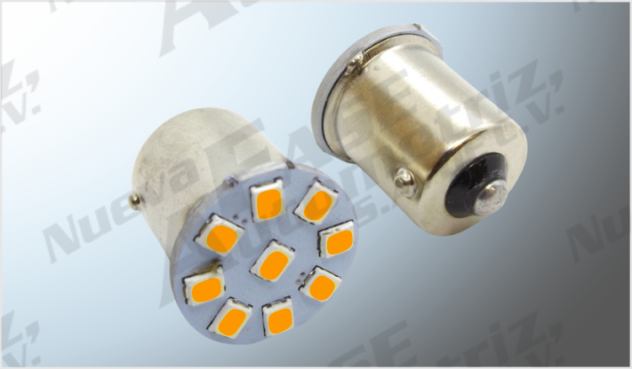 FOCO 1141 9 HIPERLEDS AMBAR PLANO 12 Volts CHINA /100
