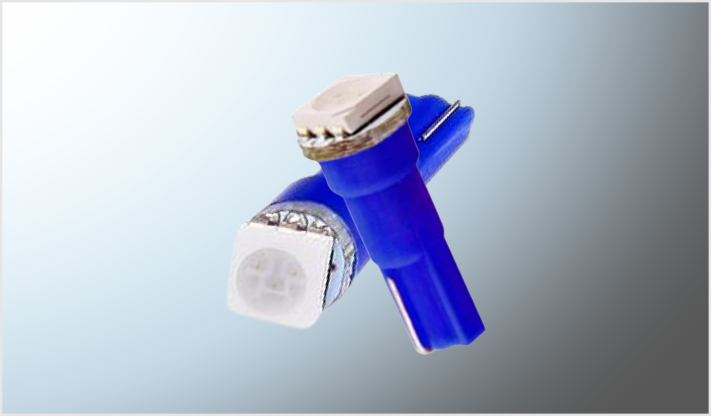 FOCO T-5 MINI PELLIZCO 1 HIPER LED (5050) AZUL (2 PZAS) CHINA /100