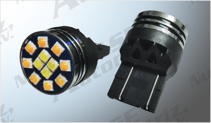 FOCO 7443 "PROJECK" DUAL 8 LEDS AMBAR + 4 LEDS CLAROS FIJO Y 12-24 Volts CHINA /50
