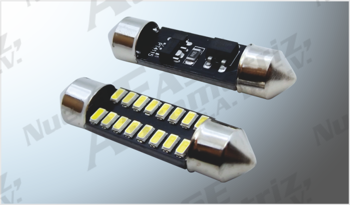 FOCO LUZ INTERIOR "PROJECK" 18 HIPERLEDS (3014) CLAROS 36 mm CANBUS 12-24 Volts CHINA /100