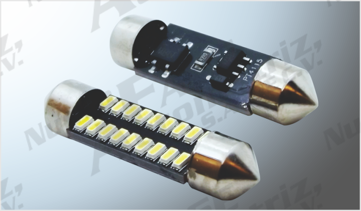 FOCO LUZ INTERIOR "PROJECK" 18 HIPERLEDS (3014) CLAROS 39 mm CANBUS 12-24 Volts CHINA /100