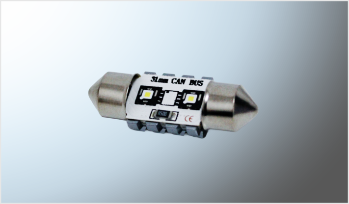 FOCO LUZ INTERIOR "PROJECK" 2 HIPERLEDS (3838) CLAROS 31mm SIN POLARIDAD CANBUS 12-24 Volts CHINA /100