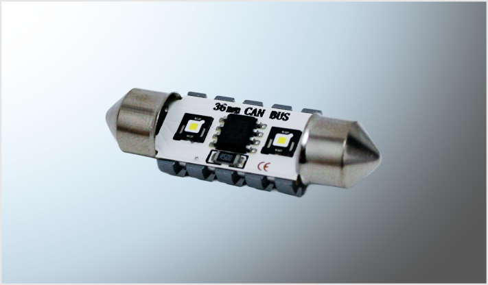 FOCO LUZ INTERIOR "PROJECK" 2 HIPERLEDS (3838) CLAROS 36mm SIN POLARIDAD CANBUS 12-24 Volts CHINA /100