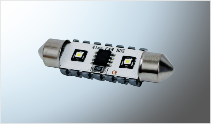 FOCO LUZ INTERIOR "PROJECK" 2 HIPERLEDS (3838) CLAROS 41mm SIN POLARIDAD CANBUS 12-24 Volts CHINA /100