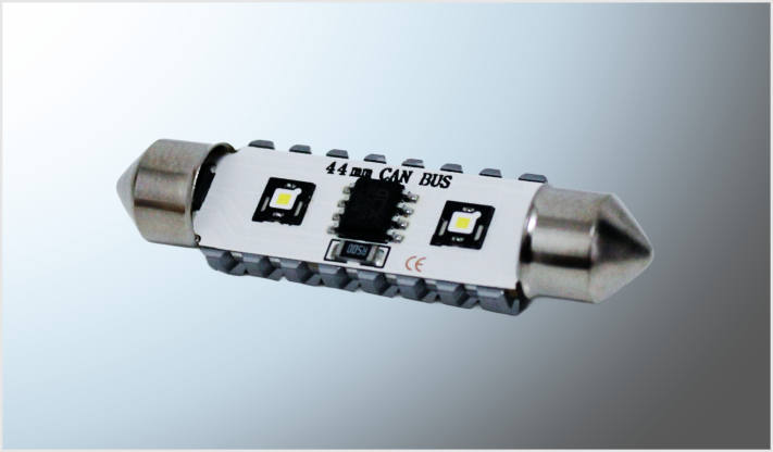 FOCO LUZ INTERIOR "PROJECK" 2 HIPERLEDS (3838) CLAROS 44mm SIN POLARIDAD CANBUS 12-24 Volts CHINA /100