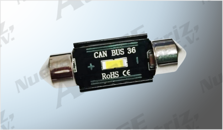 FOCO LUZ INTERIOR "PROJECK" 1 SMD (1860) ULTRA CLARO 36 mm CANBUS 10-16 Volts SIN POLARIDAD CHI/100