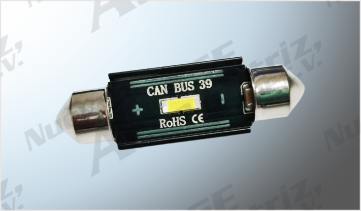 FOCO LUZ INTERIOR "PROJECK" 1 SMD (1860) ULTRA CLARO 39 mm CANBUS 10-16 Volts SIN POLARIDAD CHI/100