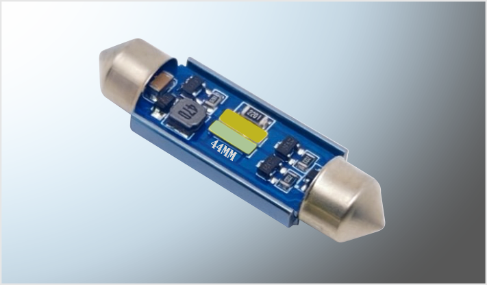 FOCO LUZ INTERIOR "PROJECK" 2 LEDS SMD 44 mm SUPER BRILLANTE 12-24 Volts C/DISIPADOR CALOR CANBUS /100