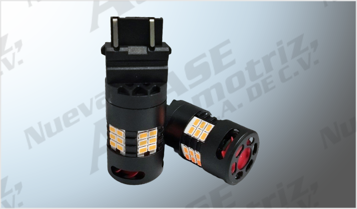 FOCO 3157 "PROJECK" 30 HIPERLEDS AMBAR (3020) S/POLARIDAD CANBUS C/VENTILADOR 12-24 Volts CHINA /50