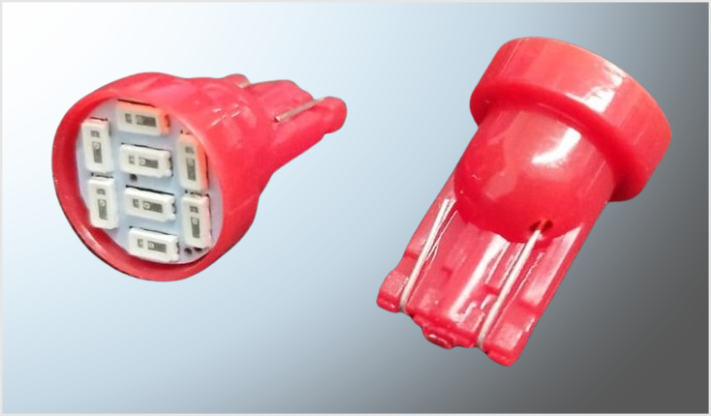 FOCO 158 8 HIPERLEDS (3020) "PROJECK" ROJOS PLANO 12 Volts BLISTER CHINA /100