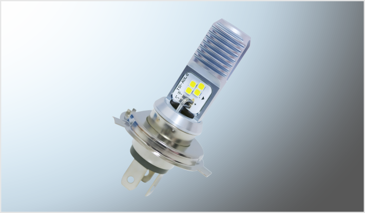 FOCO P/MOTO H4 8 LEDS ALTA- BAJA 8 Watts ALUMINIO 12-80 Volts CHNA/10