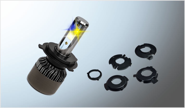 SISTEMA FOCOS COB (3 LADO) H-4 "M8" P/MOTOCICLETA BLANCO- AMARILLO-AZUL C/ESTROBO 9-36 Volts CHINA/50