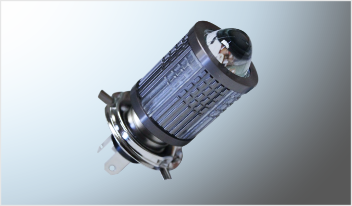 FOCO P/MOTO H-4 2 COBS CLARO-AMBAR C/LUPA ALTA-BAJA 12 Watts 1200 Lm 12V FUNC. ROJO-AZUL CHINA/10