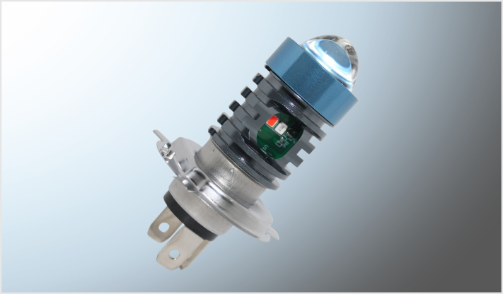 FOCO P/MOTO H-4 C/LUPA CLARO-AMBAR 10 Watts ALUMINIO ARO COBRE CUARTO AZUL-ROJO 9-80 Volts CHINA/300
