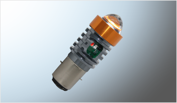 FOCO P/MOTO BA-20D C/LUPA CLARO-AMBAR 10 Watts ALUMINIO ARO AZUL CUARTO AZUL-ROJO 9-80 Volts CHI/300
