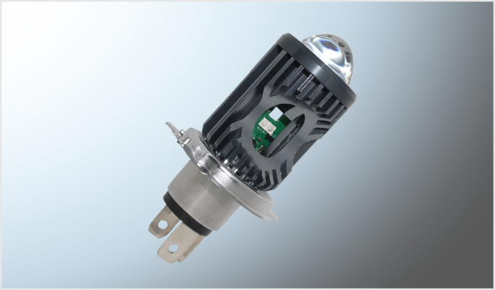 FOCO P/MOTO H-4 C/LUPA CLARO-AMBAR + ROJO- AZUL ESTROBO 10 Watts ALUMINIO GRIS 9-80 Volts CHINA/100