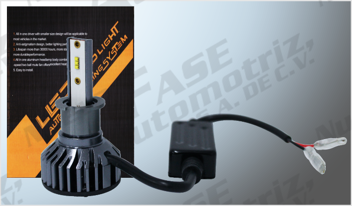 FOCOS LED "CPS" H-3 CLARO 6 CHIPS C/BALASTRA EXTERNA CANBUS 10000 K 12 Volts Watts /50