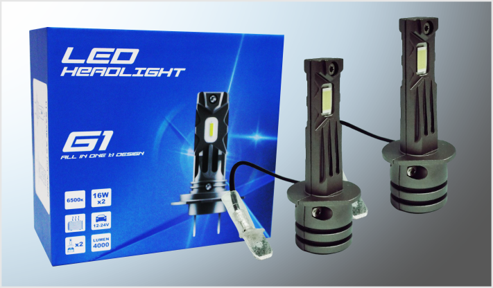 SISTEMA FOCOS LED "G1" H-1 CLARO COBRE REFORZADO 12-24Volts 32Watts 4000Lm 6500K ALUMINIO CHINA/5