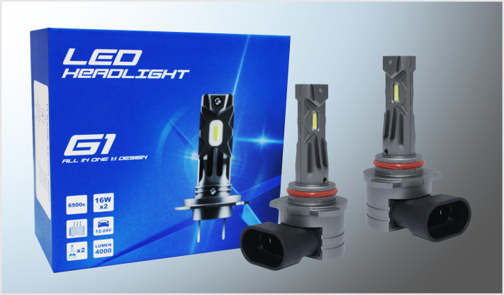 SISTEMA FOCOS LED "G1" 9006 CLARO COBRE REFORZADO 12-24Volts 32Watts 4000Lm 6500K ALUMINIO CHINA/50