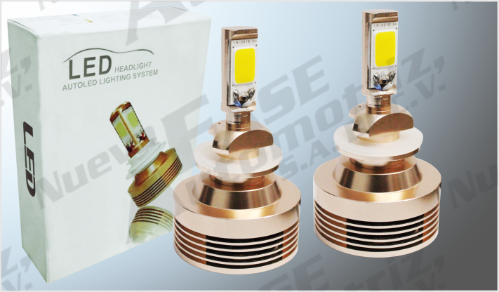 SISTEMA FOCOS COB (4) AMARILLO "GOLD" 4600 Lm 10-32V 50 Watts 6000 K C/VENT. Y BALASTRACHINA/30