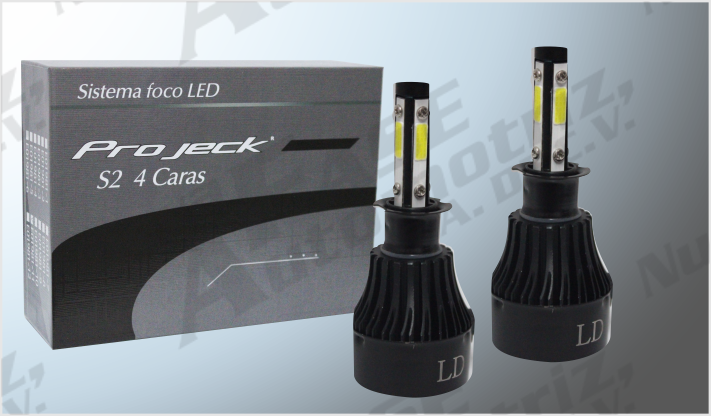 SISTEMA FOCOS COB H-3 4 CARAS 44 Watts 5600 12 Volts 360º CHINA /50
