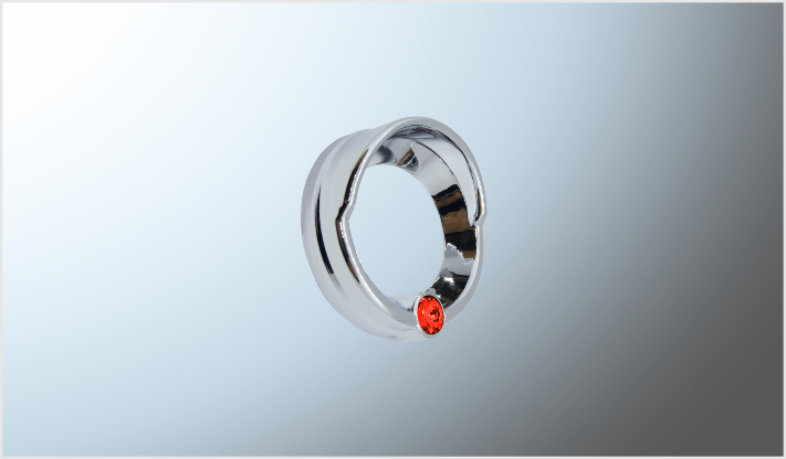 PLASTICO CROMADO PARA MARCADOR MINI C/DIAMANTE ROJO 1 1/2" EN BOLSA CHINA /100