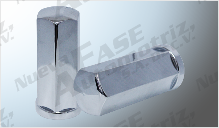 CUBRETUERCA PLASTICO CROMADA 2" ANCHO x 5" ALTO HEXAGONAL ROSCA CHINA/250