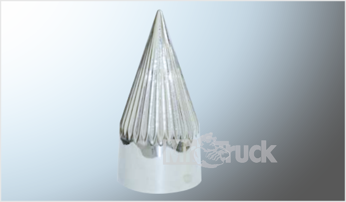 CUBRETUERCA PLASTICO CROMADA 2" ANCHO x 4 1/2" ALTO TIPO CONO ROSCA CHINA /250