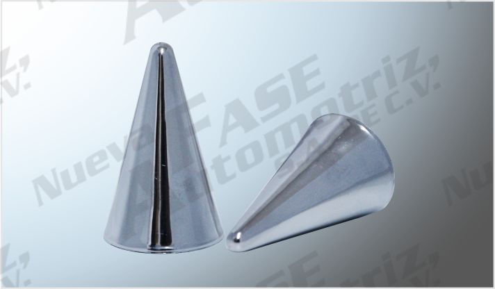 CUBRETUERCA PLASTICO CROMADA 7/8" ANCHO x 2 11/16" ALTO TIPO CONO PRESION CHINA /250