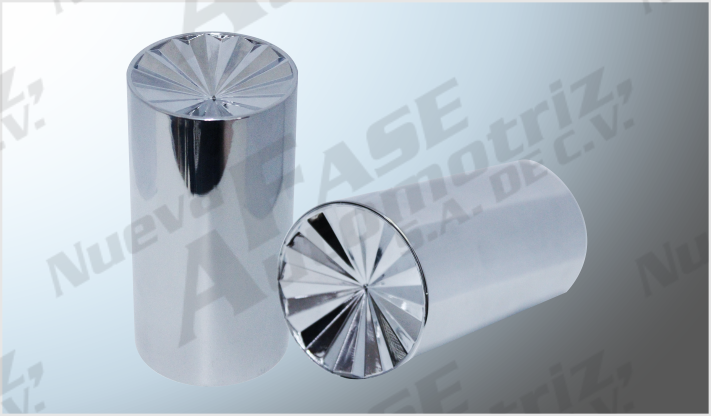 CUBRETUERCA PLASTICO CROMADA 2" ANCHO x 4 1/4" ALTO TIPO CILINDRO C/ROSCA CHINA /250