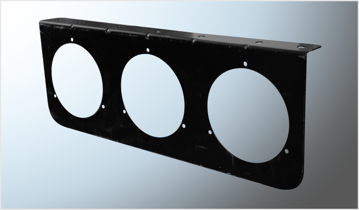 SOPORTE DE ACERO NEGRO (45 x 16 cms) P/PLAFON REDONDO 4" TRIPLE CON CEJA CHINA /40
