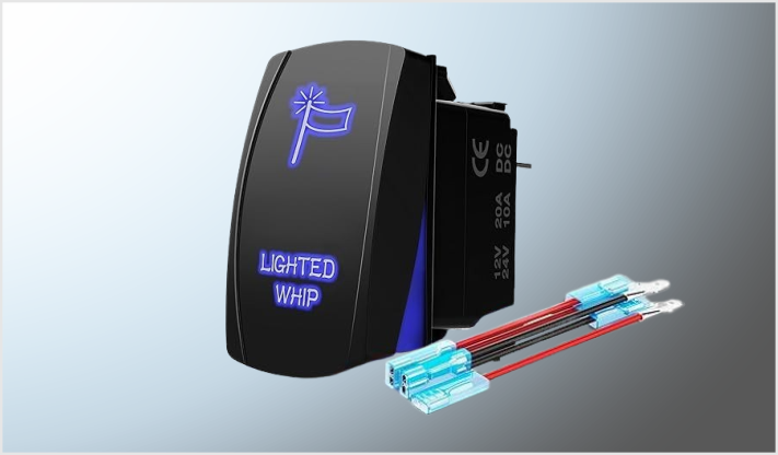 NEGRO DE TECLA UNIVERSAL IDEAL PARA LUCES TIPO ANTENA Y OTROS 12 Volts 20 A EN BOLSA CHINA /300