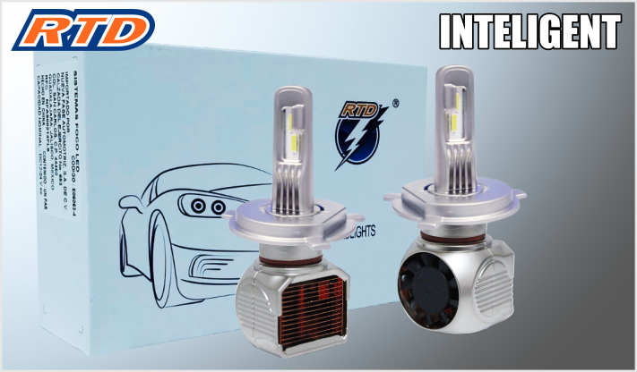 SISTEMA FOCOS BI-LED "RTD" H-4 CLARO INTELLIGENT 12-24V 68 Watts 4650-7000 Lm 6000 K C/VENTILADOR/50