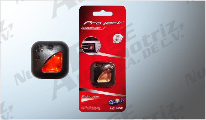 AROMATIZANTE LIQUIDO "PROJECK" 4 mL C/CLIP PARA REJILLA CARRO NUEVO BLISTER CHINA 24/96