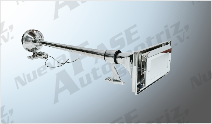 CORNETA DE AIRE METAL P/CAMION CROMADA C/SORDINA 64 cms 12-24 Volts CHINA/6