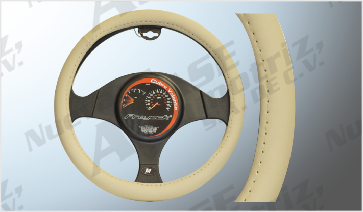 CUBREVOLANTE PIEL SUAVE "PROJECK" BEIGE LISO MEDIANO /30