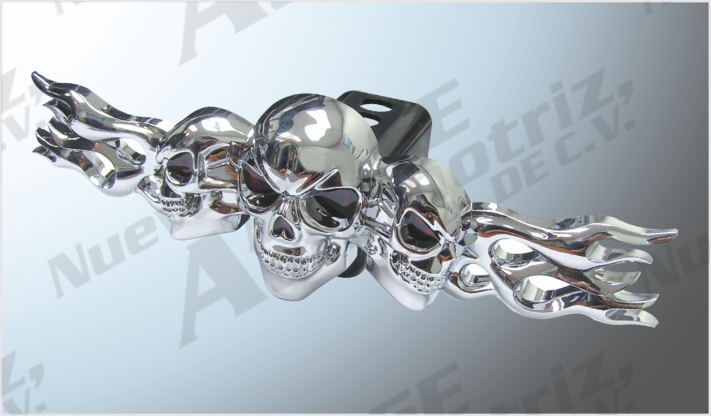 S-1143CR TAPA HITCH CALAVERA FLAMAS CROMADO TWN /20
