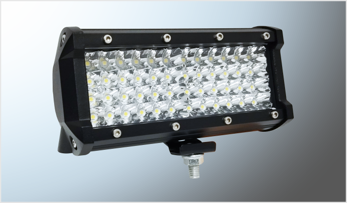 FARO 48 LEDS (3030) CLAROS 144 Watts RECTANGULAR (16.5x7.5x6 cms) FIJO+FLASH 10-60 Volts 1500-1600 Lm CHINA /10 BARRA LED (2 piezas) 40 LEDS RGB+CLARO