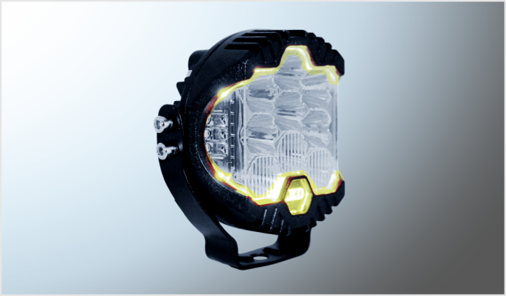 FARO 3" MINI 15 LEDS CLARO-AMBAR SEMIREDONDO FIJO- ESTROBO 8-80V 30W 3000Lm METAL CHINA /10
