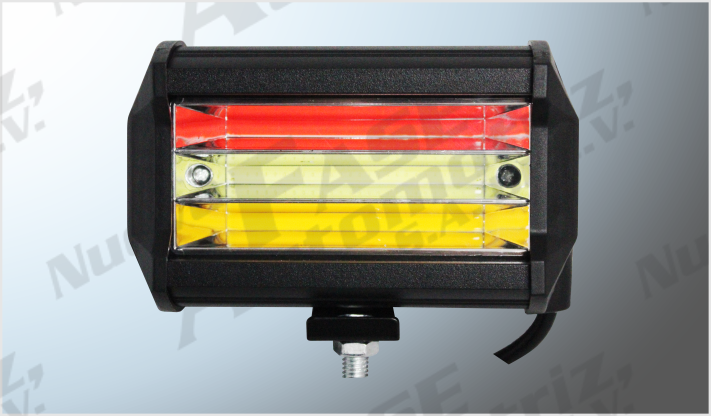 FARO RECTANGULAR CLARO/ROJO/AMBAR FIJO Y ESTROBO (12x7x6 Cms) 12-80 Volts CHINA /50