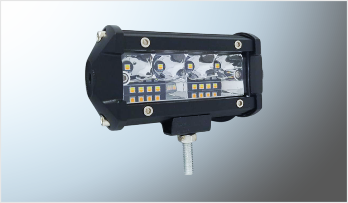 BARRA LED 12 LEDS CLAROS-AMBAR FIJA- ESTROBO-FUNC. (10x5x3.5 8-80 Volts 36 Watts 3800 Lm CHINA /