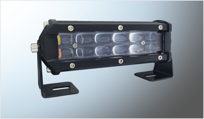 BARRA LED MINI 12 LEDS CLAROS-AMBAR C/LUPA (14x5x4 cms) 8-60 Volts 36 Watts 4000Lm CHI/