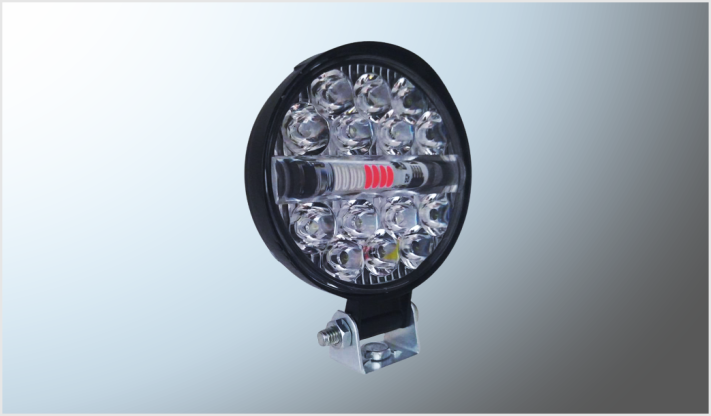 FARO MINI REDONDO (8.5 cms) P/MOTO 14 LEDS CLARO FIJO 8 LEDS ESTROBO 12V 20W 2000Lm/10 FARO 8 HYPERLEDS OSRAM CLARO 40 Watts RED. (12.7 cms) DRL
