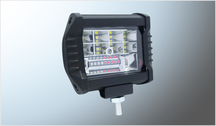FARO MINI RECTANGULAR LEDS CLARO-AZUL-ROJO (9x7x5.5 cms) FIJO- 8-80V 51W 5100Lm /10