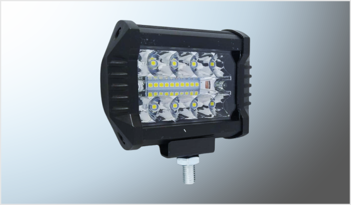 FARO MINI RECTANGULAR 20 LEDS CLARO (9x7x5.5 FIJO 8-80 Volts 60 Watts 6000 Lm CHINA /10