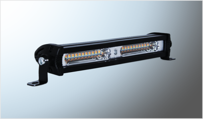 BARRA MINI 24 LEDS CLARO-AMBAR 18 Watts 1800 Lm RECT. (17x2.5x4.5 cms) ESTROBO 8-80V CHINA/100