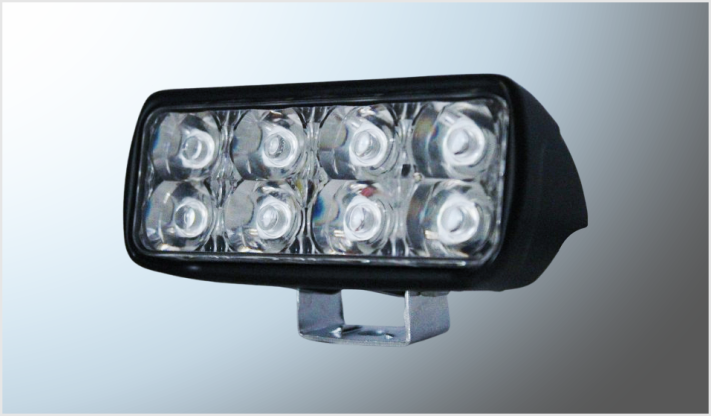 FARO BARRA MINI LISA 8 LEDS CLAROS 18 Watts RECTANGULAR (9x3.5x3 cms) FIJO Y ESTROBO CHINA/100